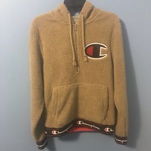 Champion Big C Sherpa Half Zipper Hoodie